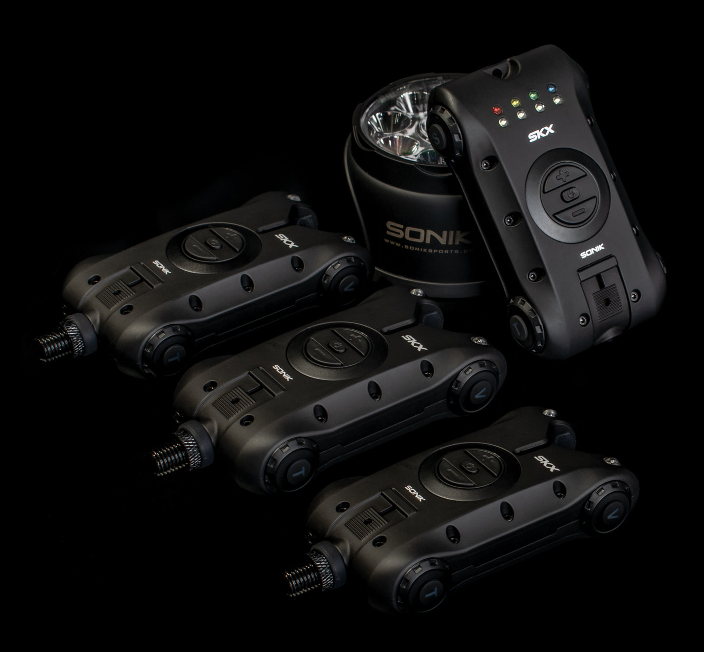 Sonik SKX 3+1 Bite Alarm Set + Bivvy Lamp