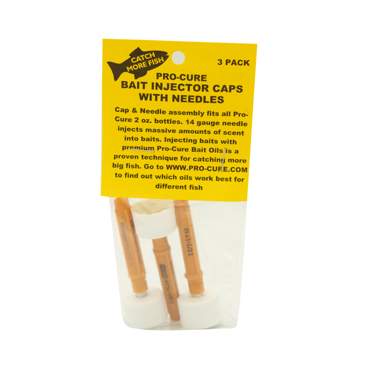 Pro-Cure Bait Injector Needles with caps (3 per pack)