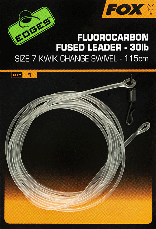 Fox Edges Fluorocarbon Fused Leader Size7 Kwik Change Swivel 115cm