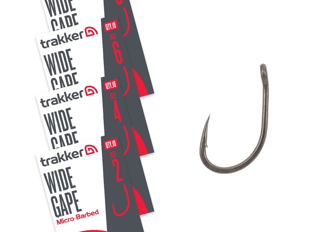 bulk buy carp fishing hooks Wide gap Hooks Trakker Wide Gape TPx5x5 (x10)