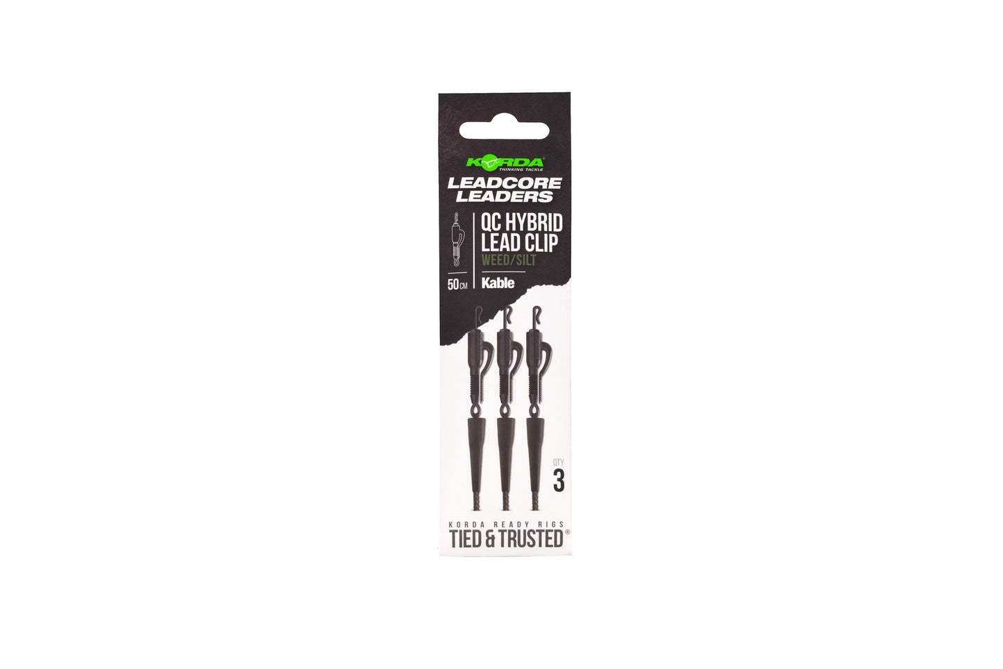 Korda Kable Leadcore Leader Hybrid Lead Clip QC Swivel