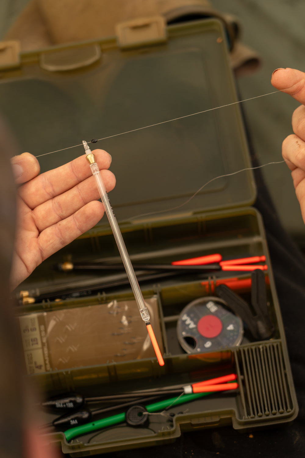One More Cast FC Float Kit Tackle Box, mixture of floats, hooklinks, shot, disgorger etc