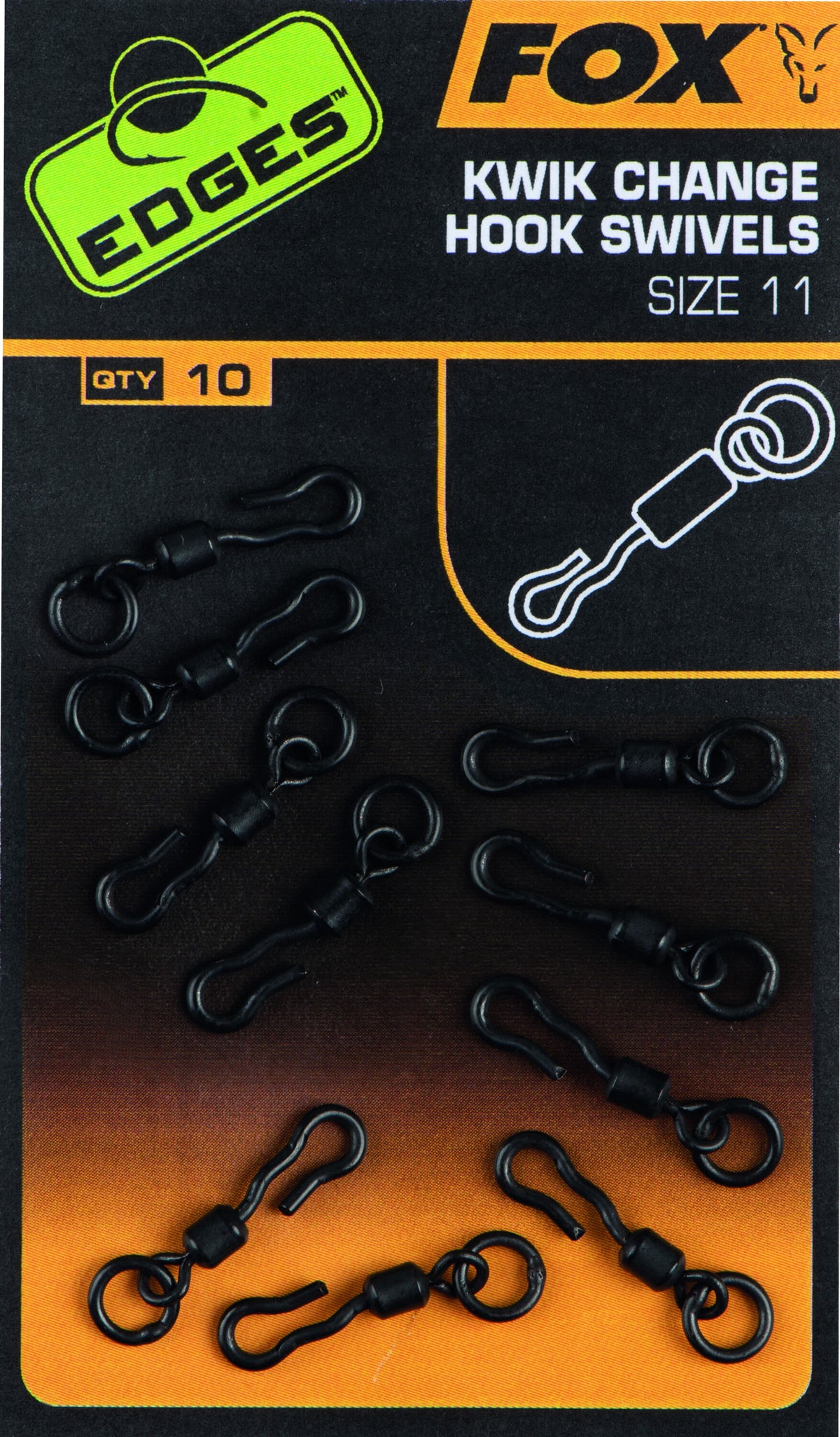 Fox Edges Kwik Change Hook Swivels Size 11