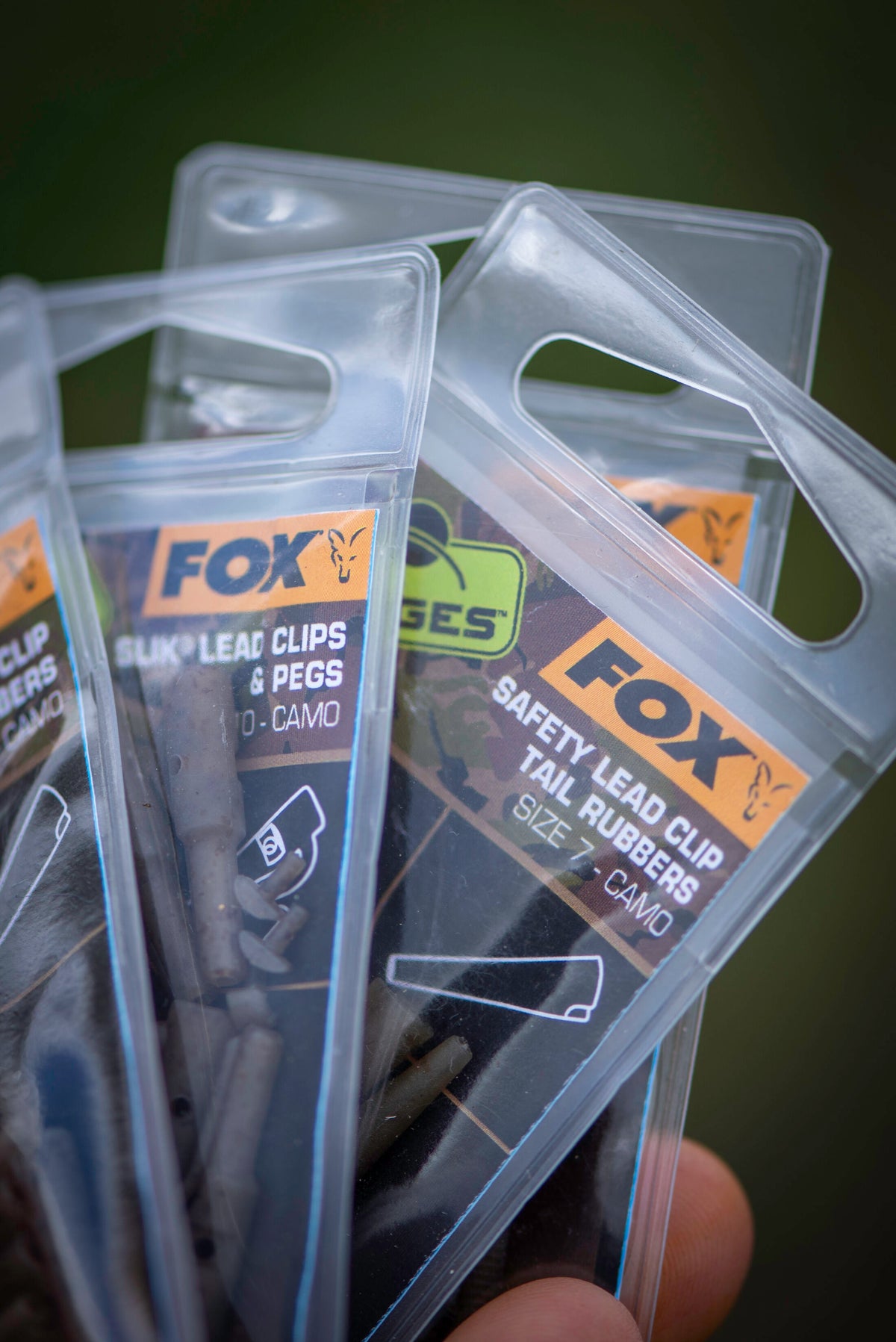 Fox Edges Camo Size 7 lead clip tail rubbers