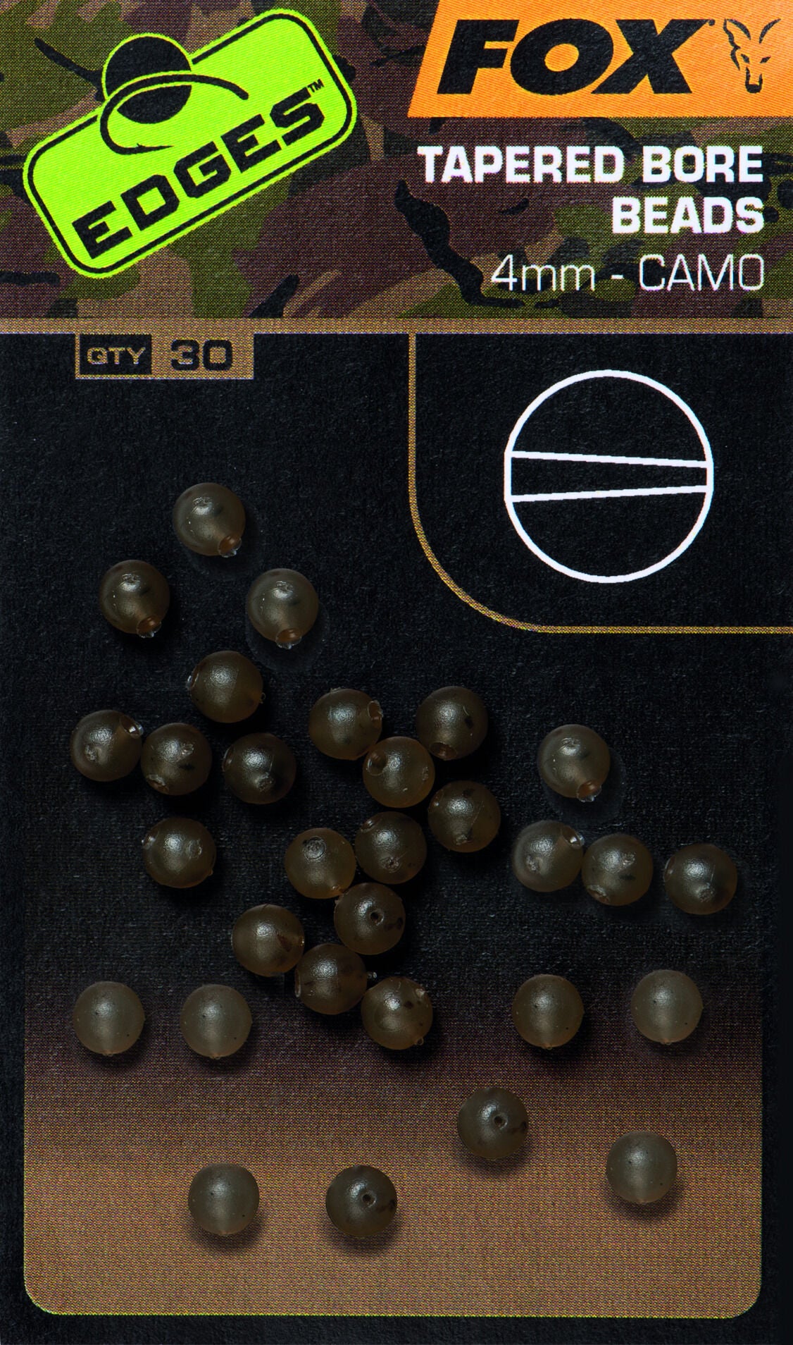 Fox Camo Tapered Bore Beads 4mm