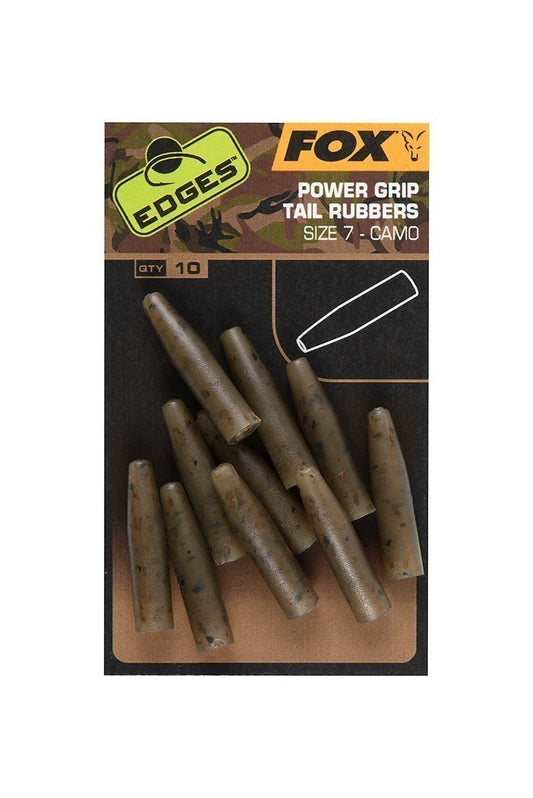 Fox Edges Camo Powergrip tail rubbers size 7x 10pcs