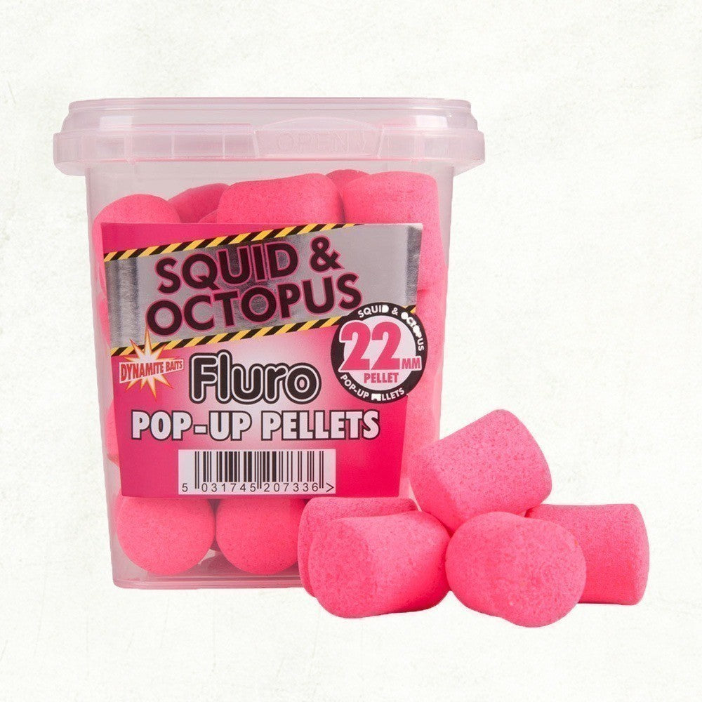 Dynamite Baits Squid & Octopus Fluro Pink Pop-Up Pellets 22mm