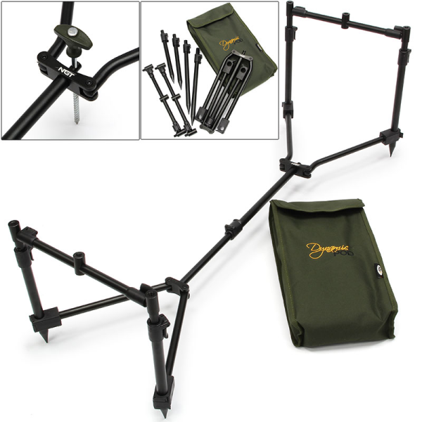 NGT Dynamic Pod - 3 Rod Compact Pod Fully Adjustable Inc Buzz Bars with Case