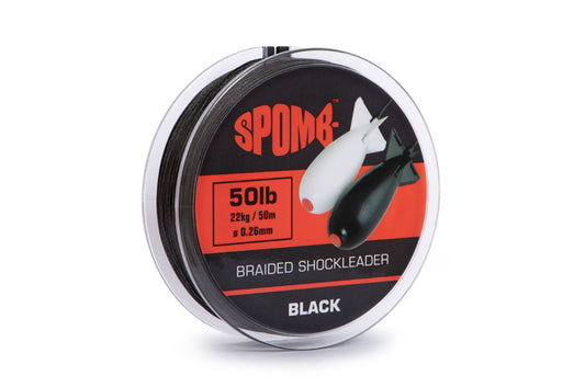 Fox Spomb Braided leader 22kg / 50lb Black 50 meters